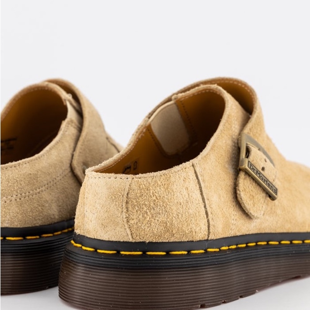 Dr Martens NWT Isham Buckle Oasis Suede Mules in Parchment Desert Oasis Suede - Picture 4 of 9